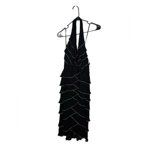 NWT Tadashi Haltered Layered Ruffled Silk Blend Dress Size US 8
